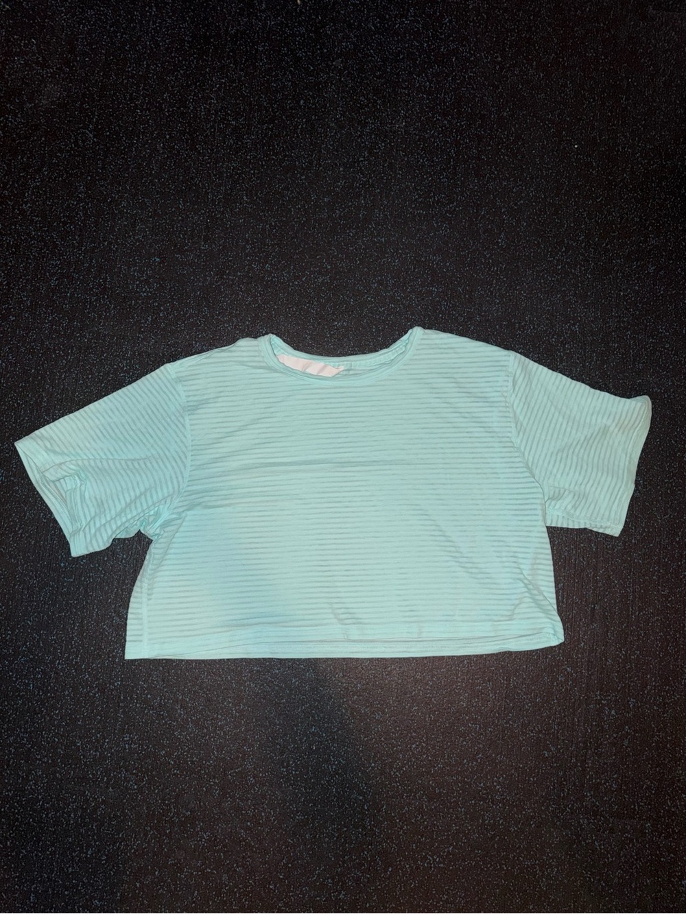 Lululemon Light Mint Stripe Crop Tee